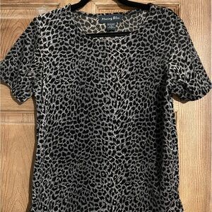 Black and Gray Leopard Print Top